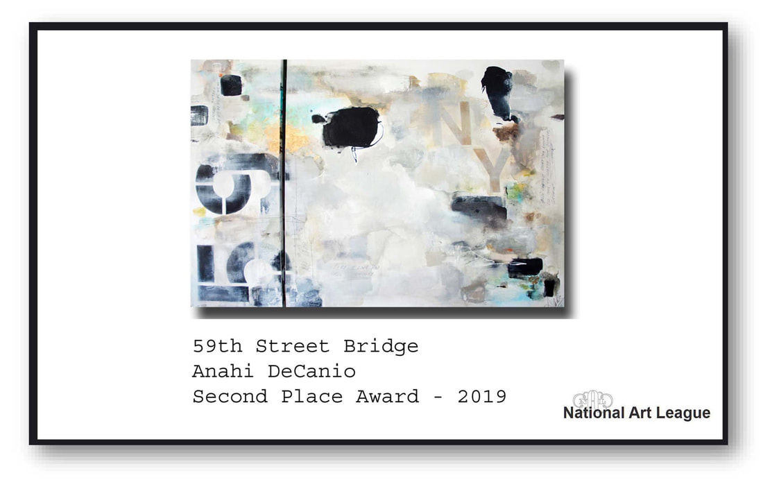 59th st bridge abstract painting by anahi decanio national art league award