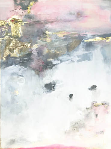 pink abstract gold coasts by anahi decanio featured in holiday house designer showhouse founded by Iris DanknerPicture