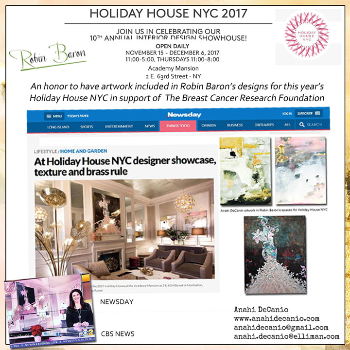 anahi decanio art in robin baron room for holiday house in new york city featured on CBS newsPicture